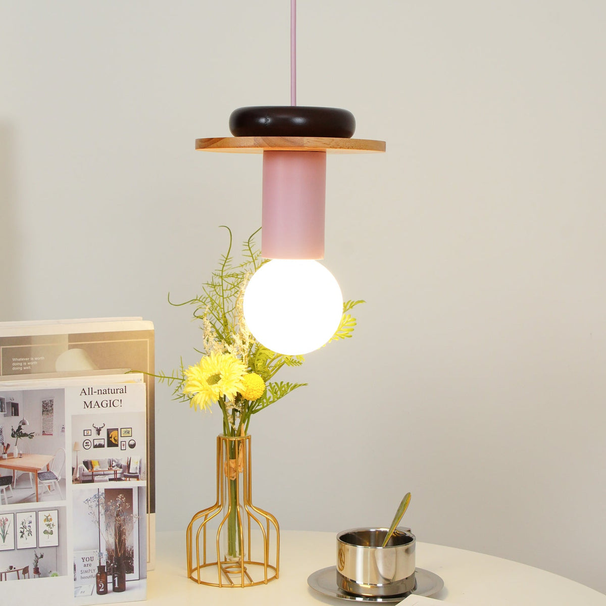 Suspension Kaléidoscope en bois et verre – vue 35