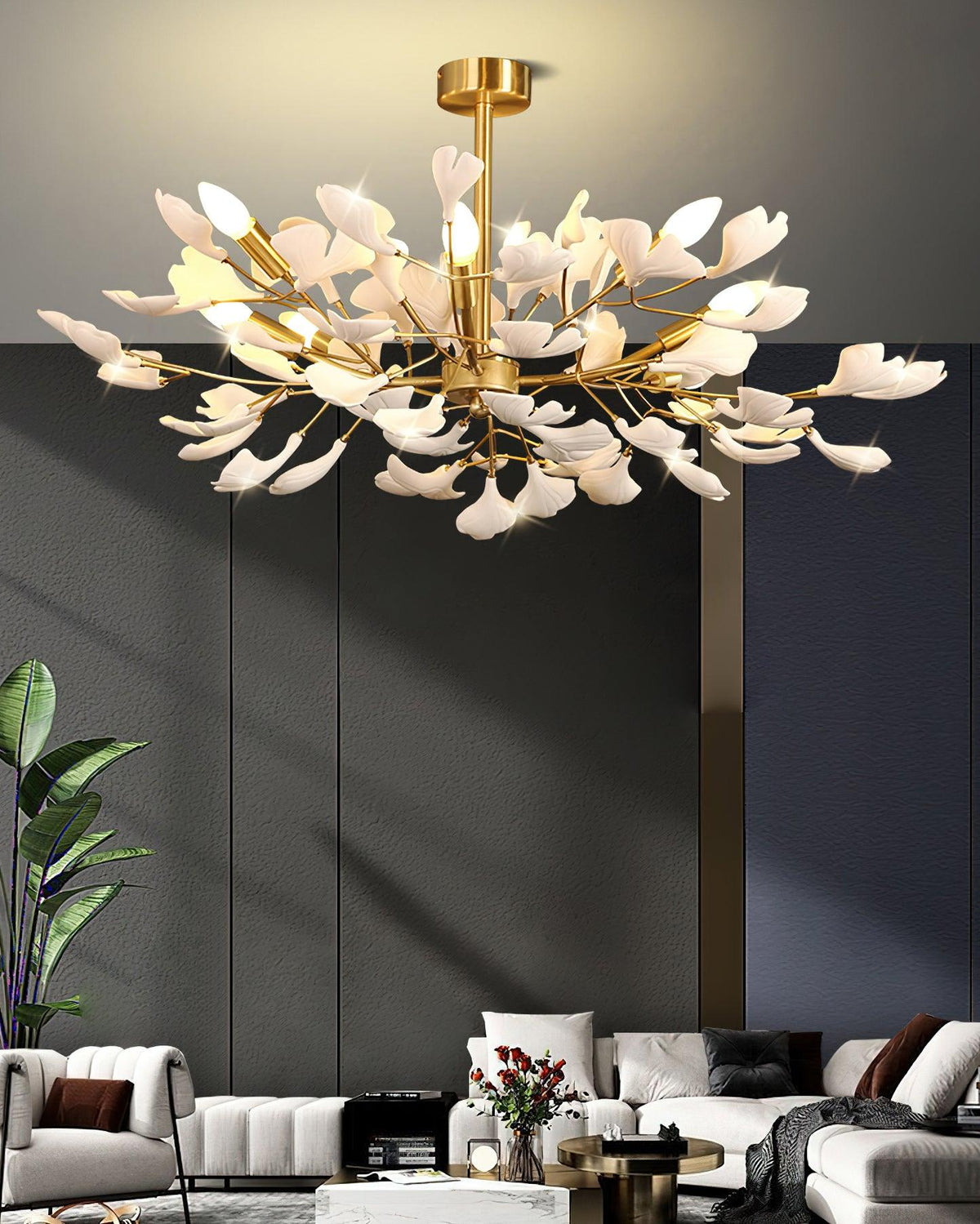 Lustre Cantilène en céramique et métal – vue 7