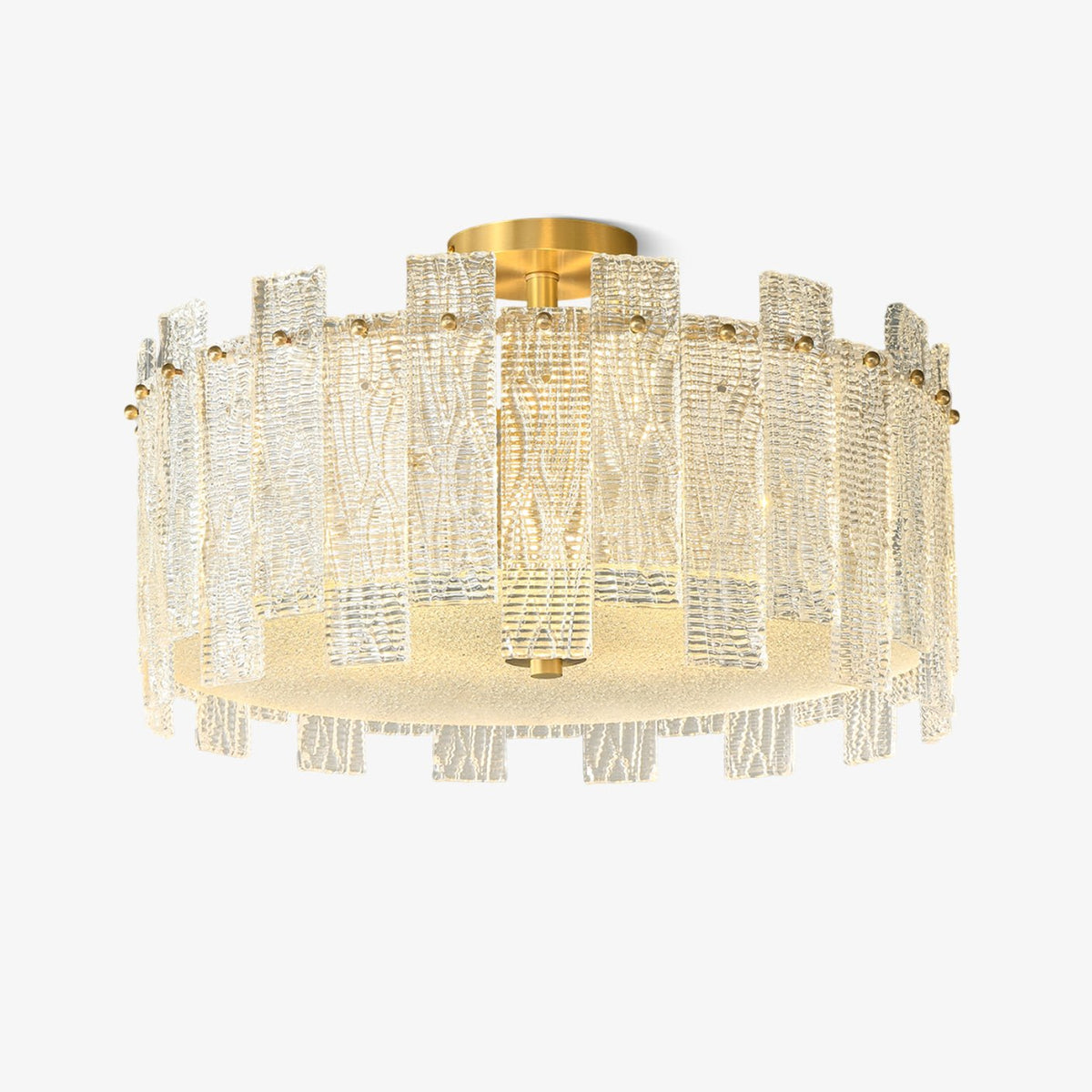 Plafonnier Belvédère en laiton et verre – vue 16