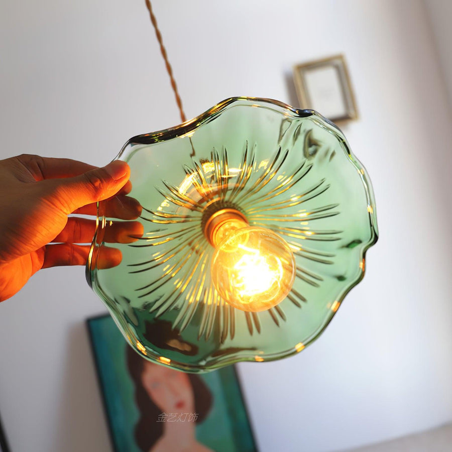 Suspension Arpège en verre et laiton – vue 2