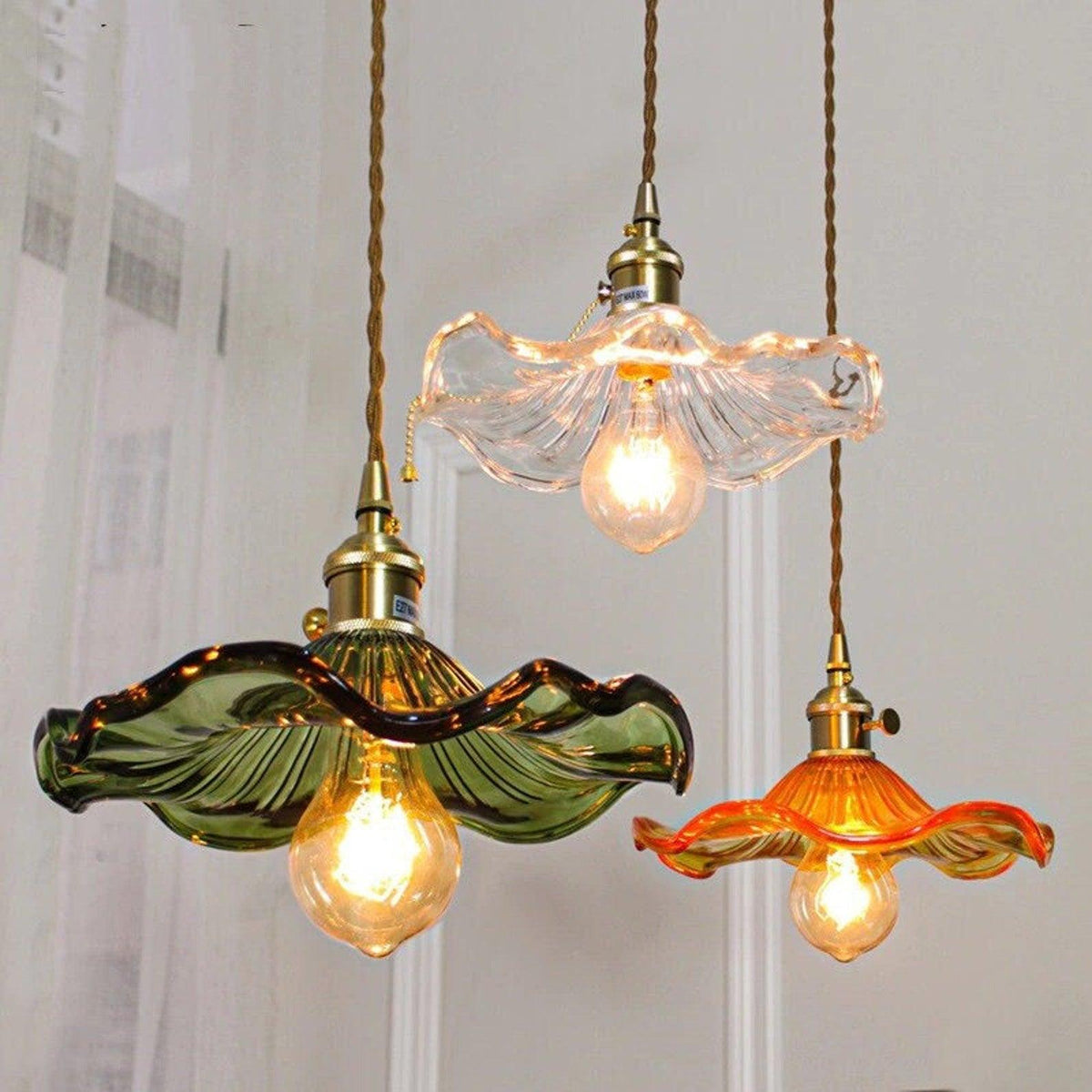 Suspension Arpège en verre et laiton – vue 30