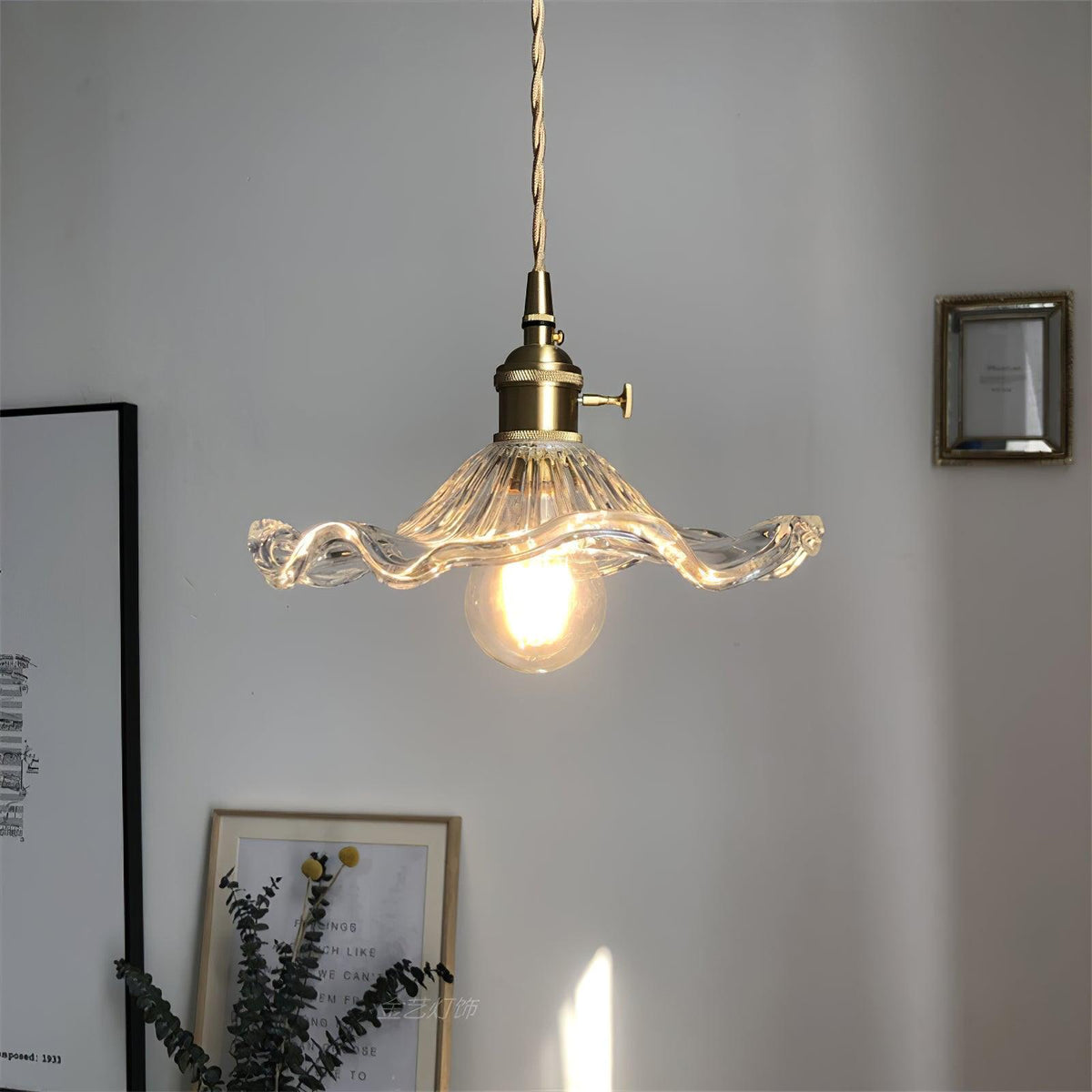 Suspension Arpège en verre et laiton – vue 16