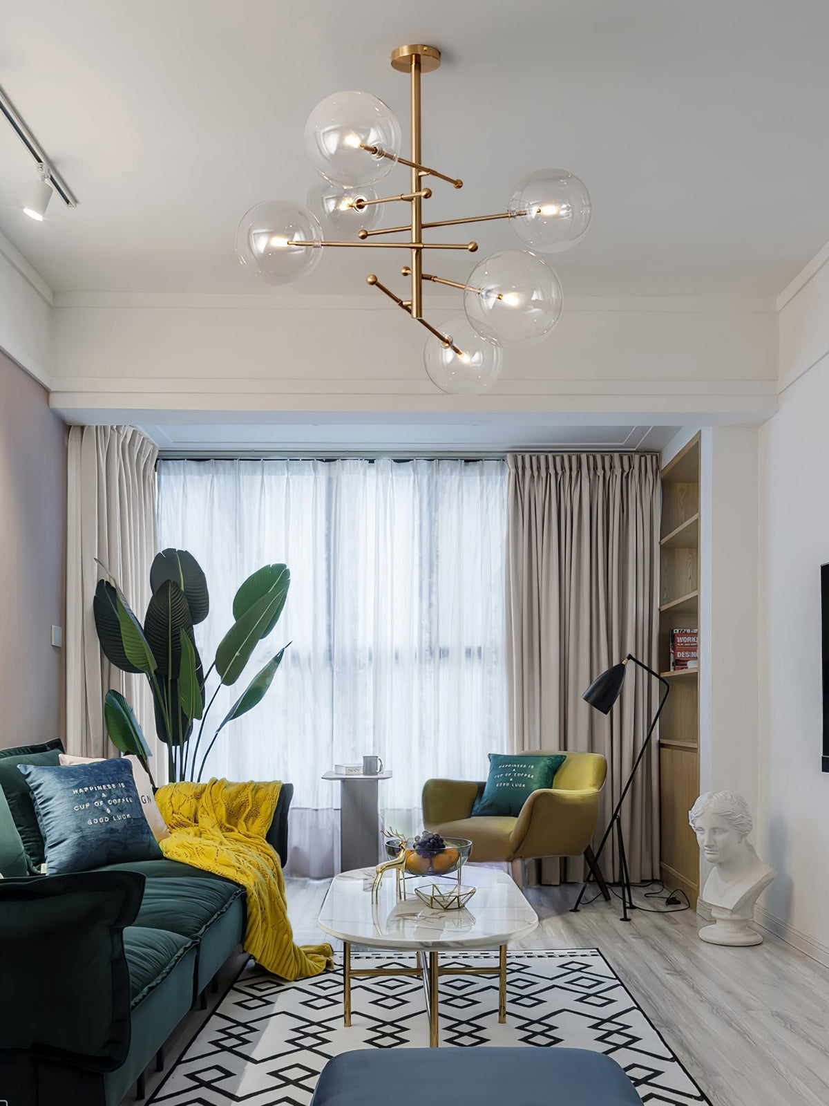 Lustre Boudoir en verre et métal – vue 51