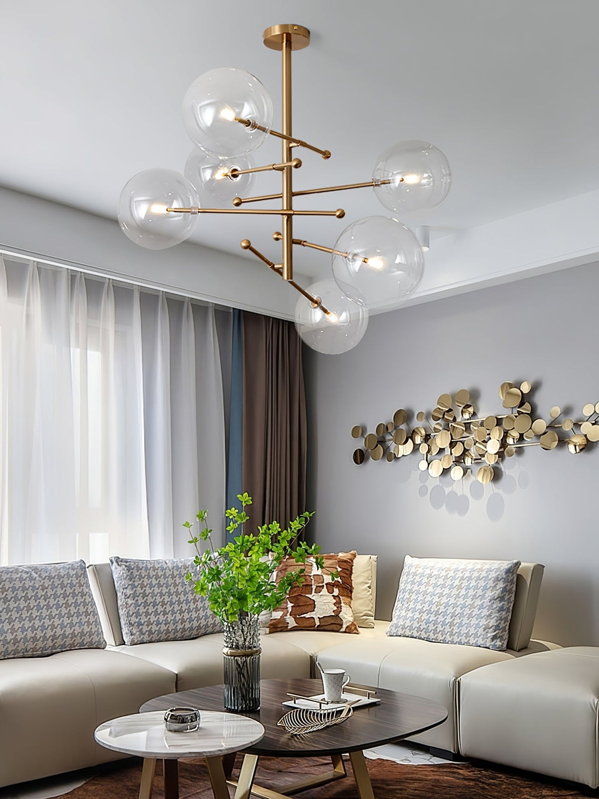 Lustre Boudoir en verre et métal – vue 55
