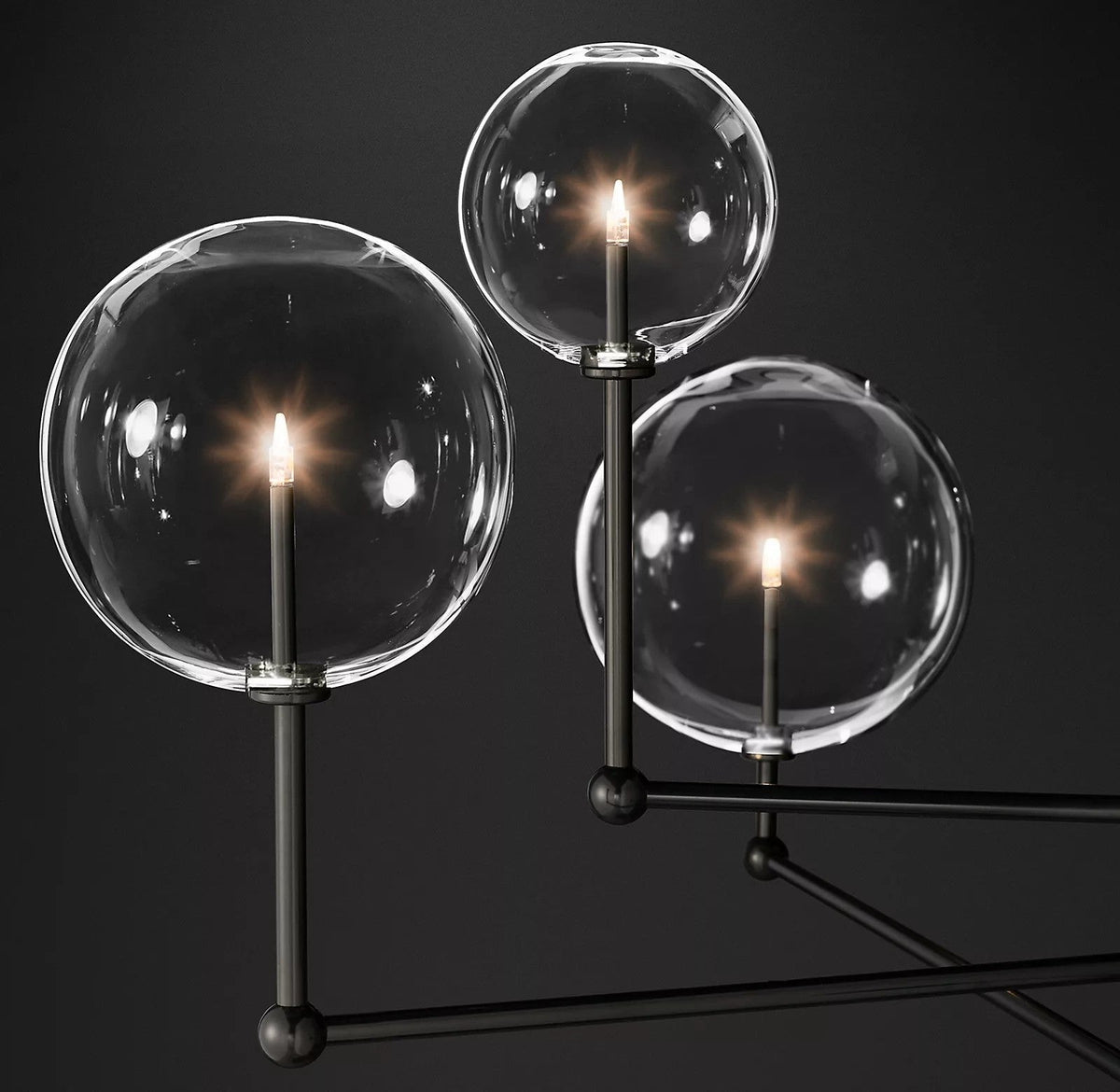 Lustre Boudoir en verre et métal – vue 56