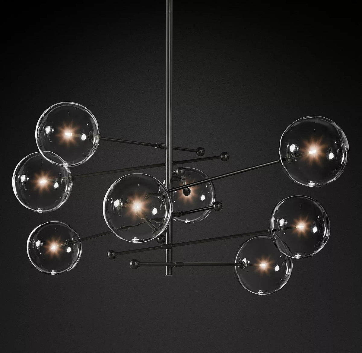 Lustre Boudoir en verre et métal – vue 21