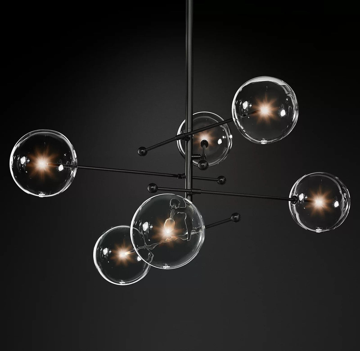 Lustre Boudoir en verre et métal – vue 25