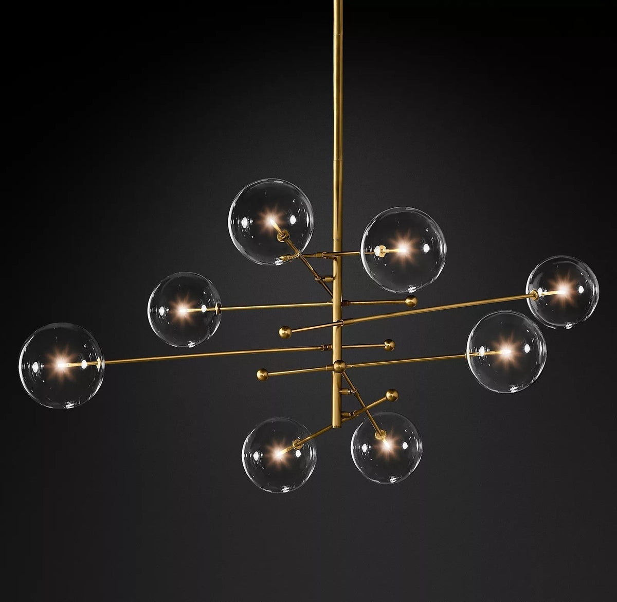 Lustre Boudoir en verre et métal – vue 30