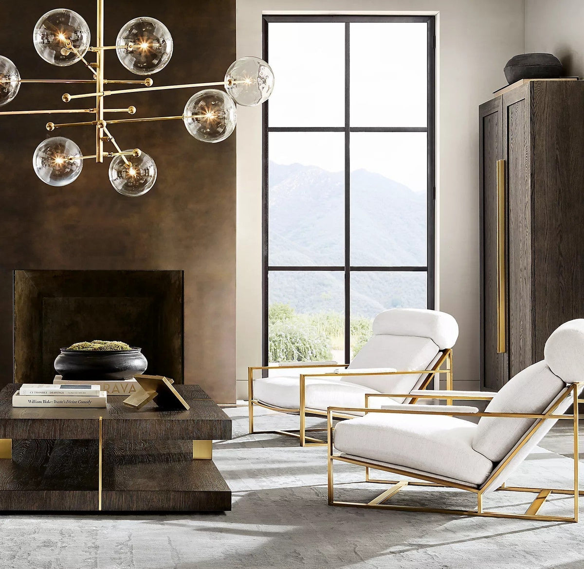Lustre Boudoir en verre et métal – vue 6
