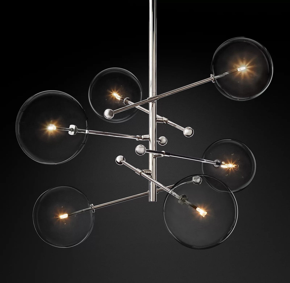 Lustre Boudoir en verre et métal – vue 26
