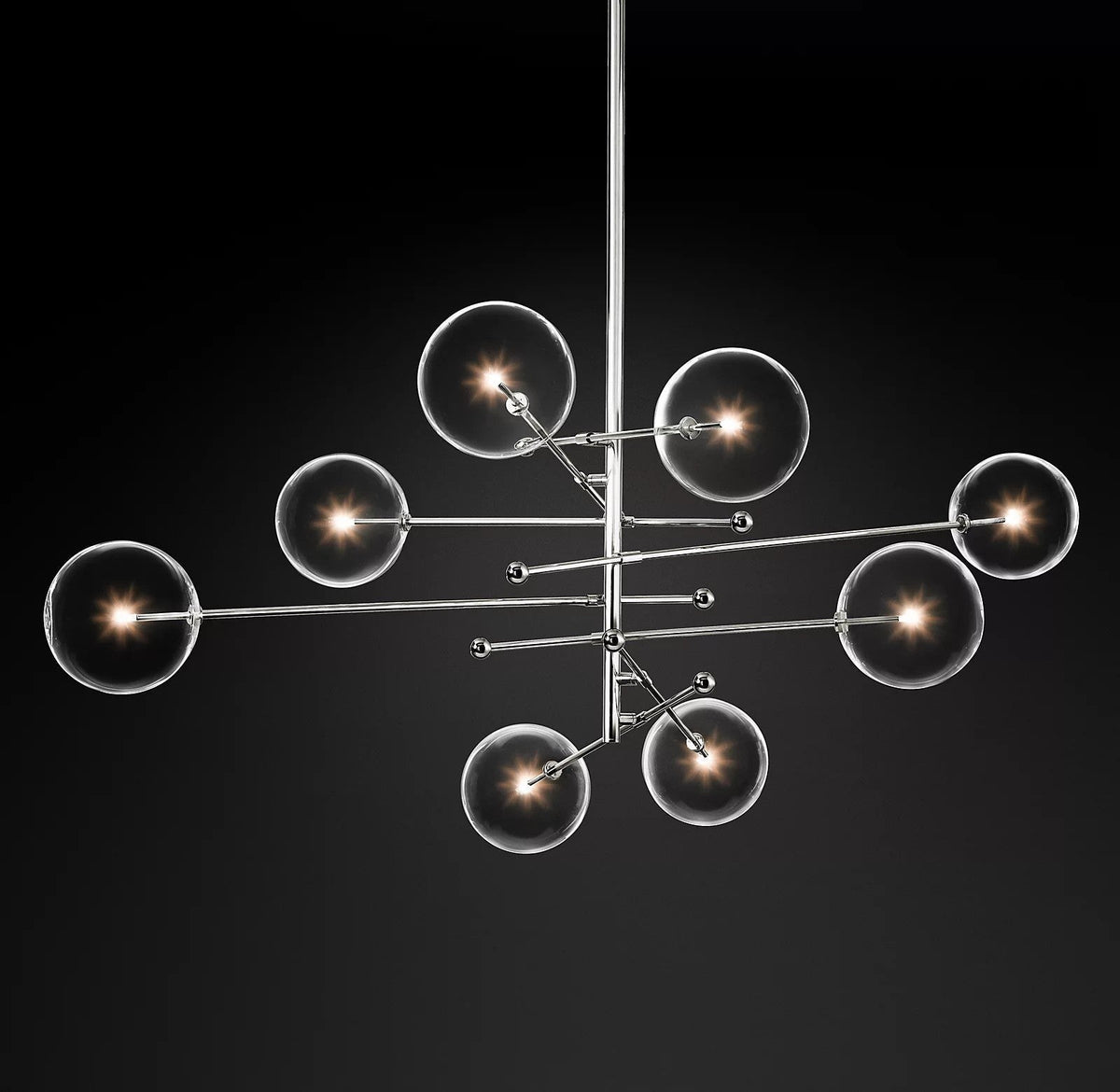 Lustre Boudoir en verre et métal – vue 24