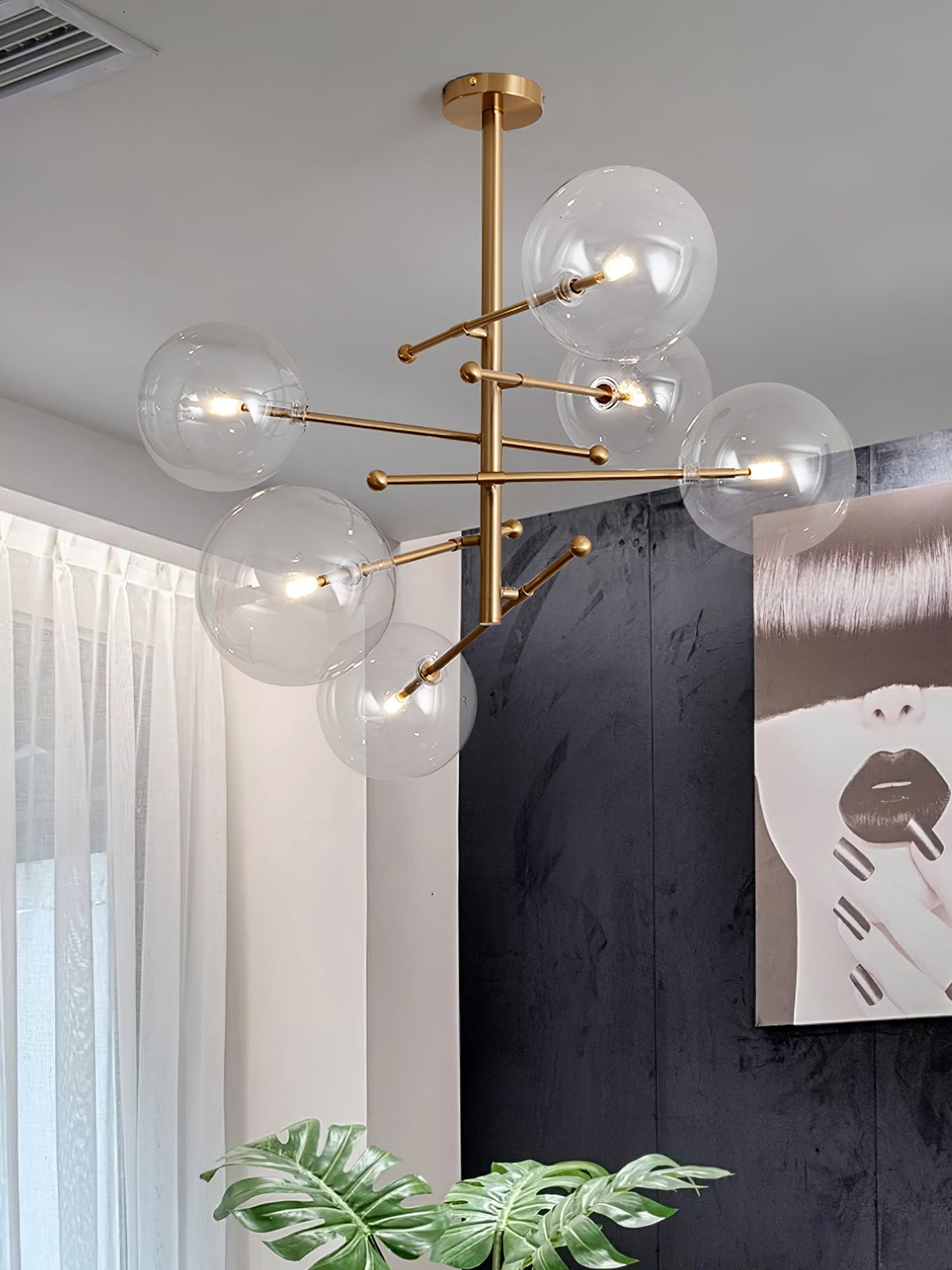 Lustre Boudoir en verre et métal – vue 52
