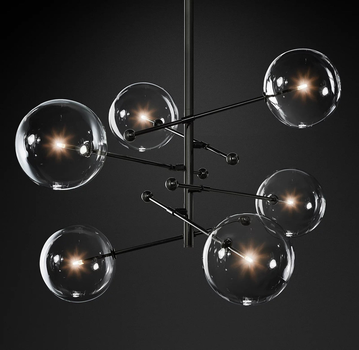 Lustre Boudoir en verre et métal – vue 43
