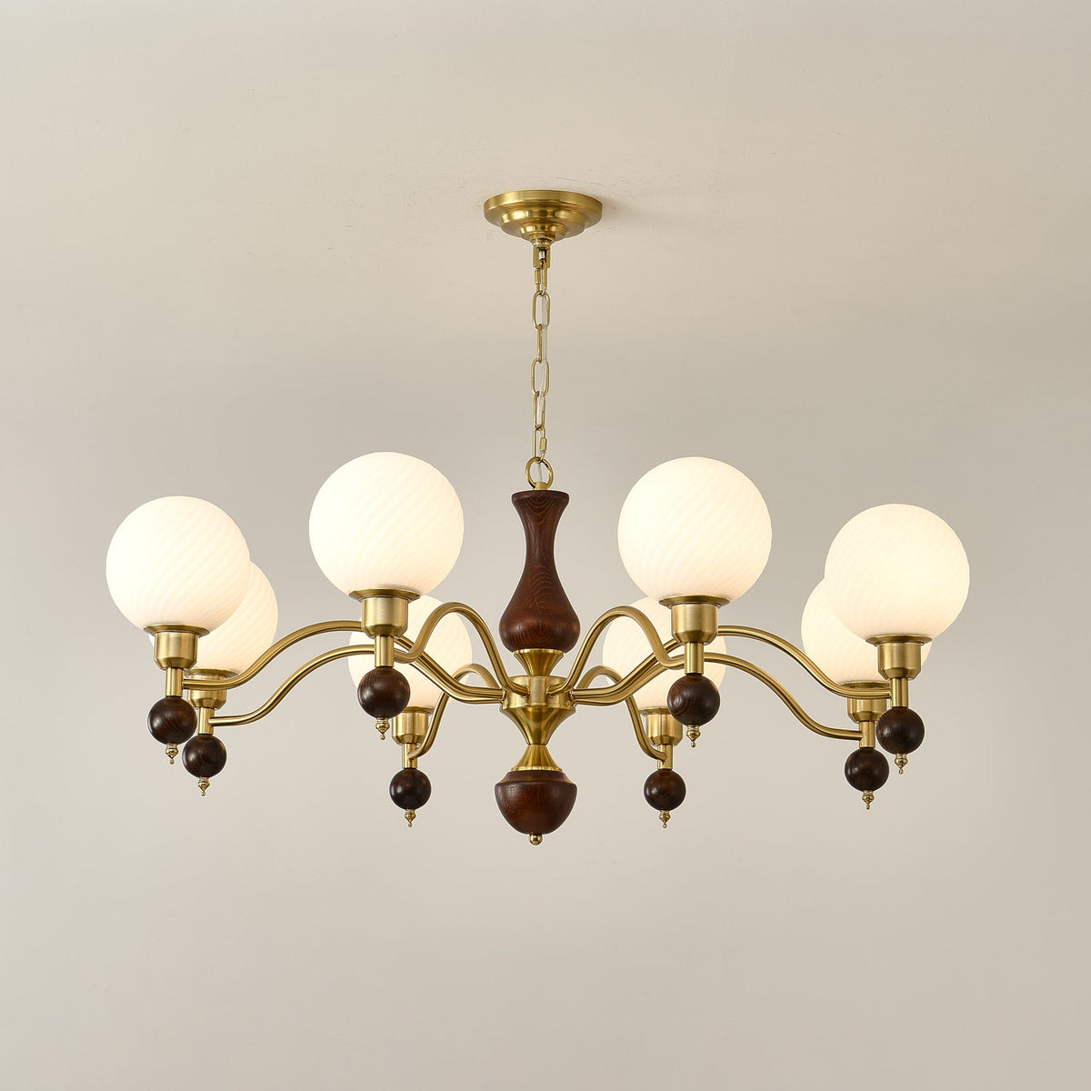 Lustre Bandol en noyer et verre – vue 31