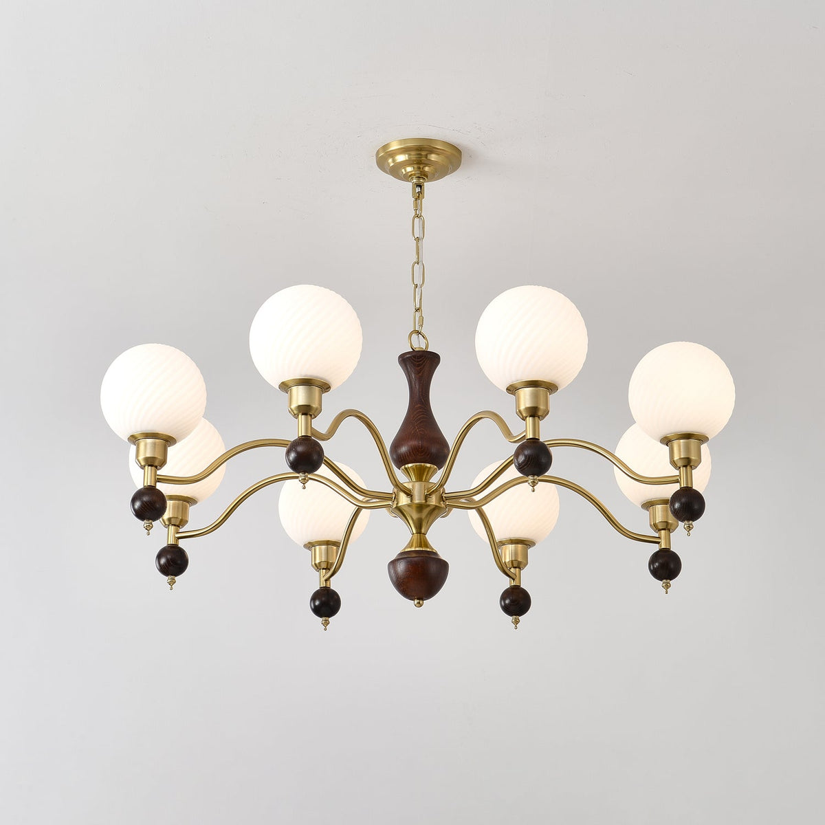 Lustre Bandol en noyer et verre – vue 28