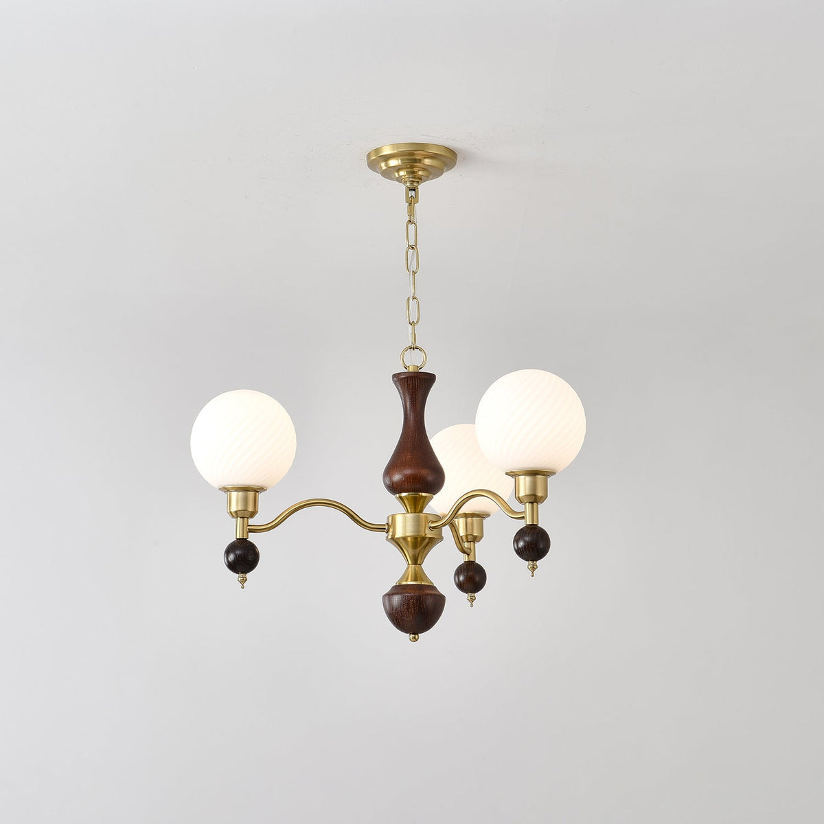 Lustre Bandol en noyer et verre – vue 32
