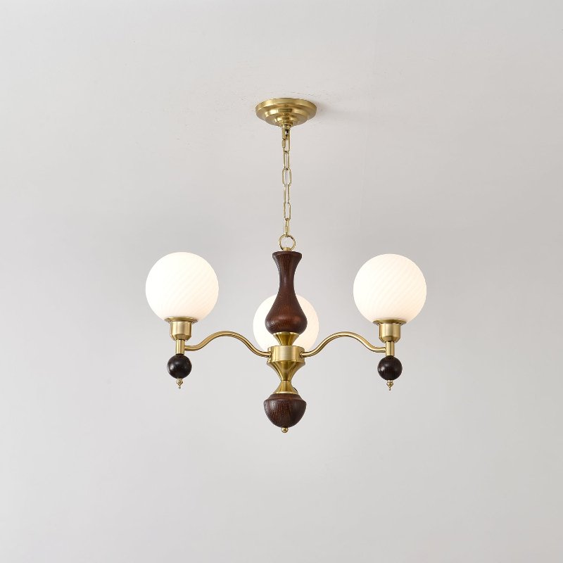 Lustre Bandol en noyer et verre – vue 24