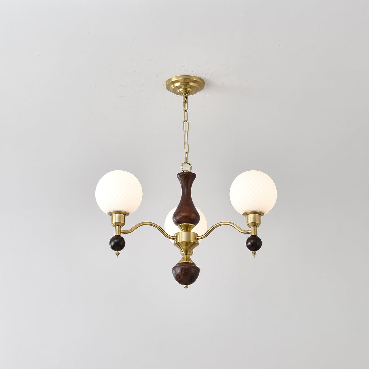 Lustre Bandol en noyer et verre – vue 12