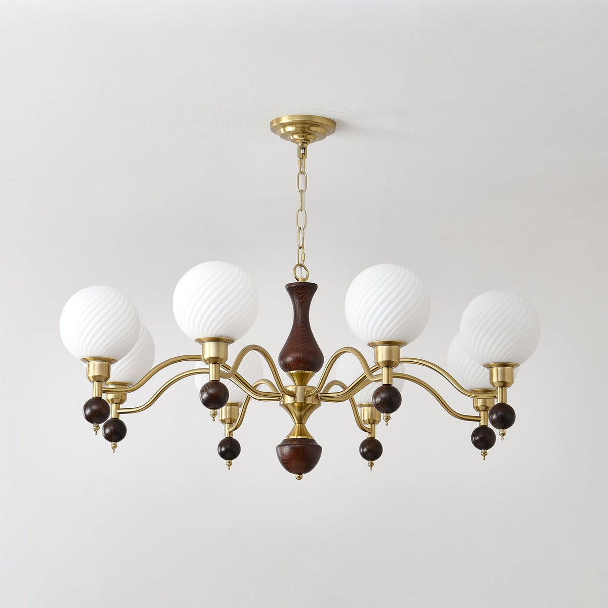 Lustre Bandol en noyer et verre – vue 27
