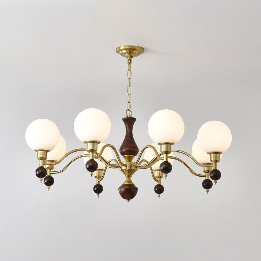 Lustre Bandol en noyer et verre – vue 4