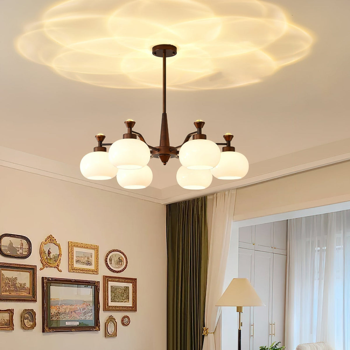 Lustre Cerfeuil en verre et métal – vue 19