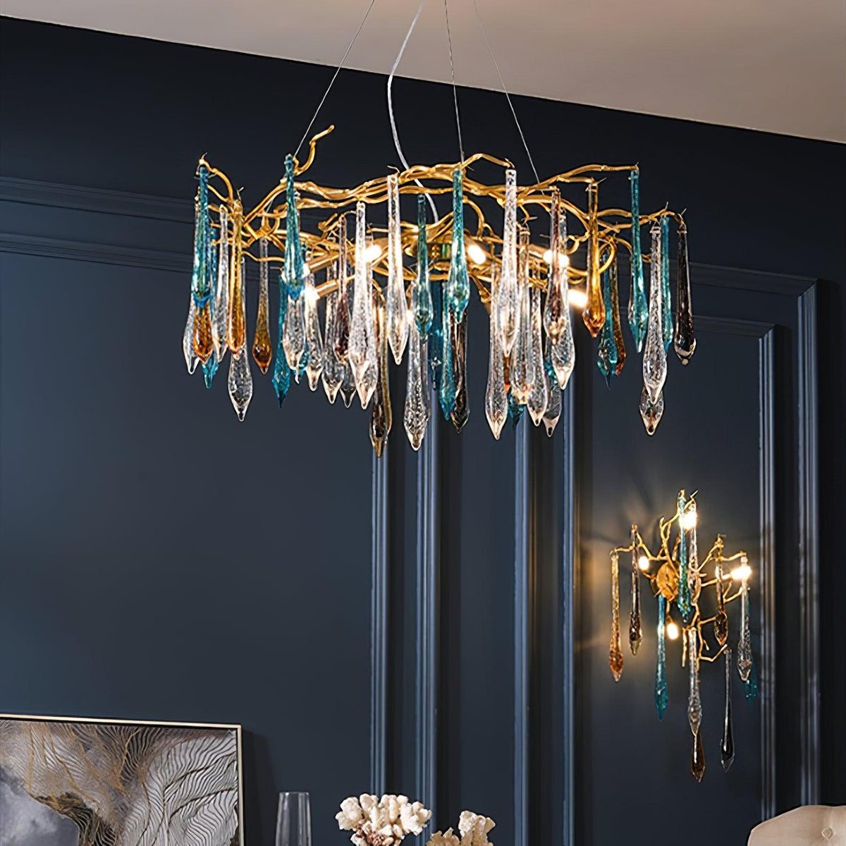 Lustre Canopus en verre et fer – vue 14