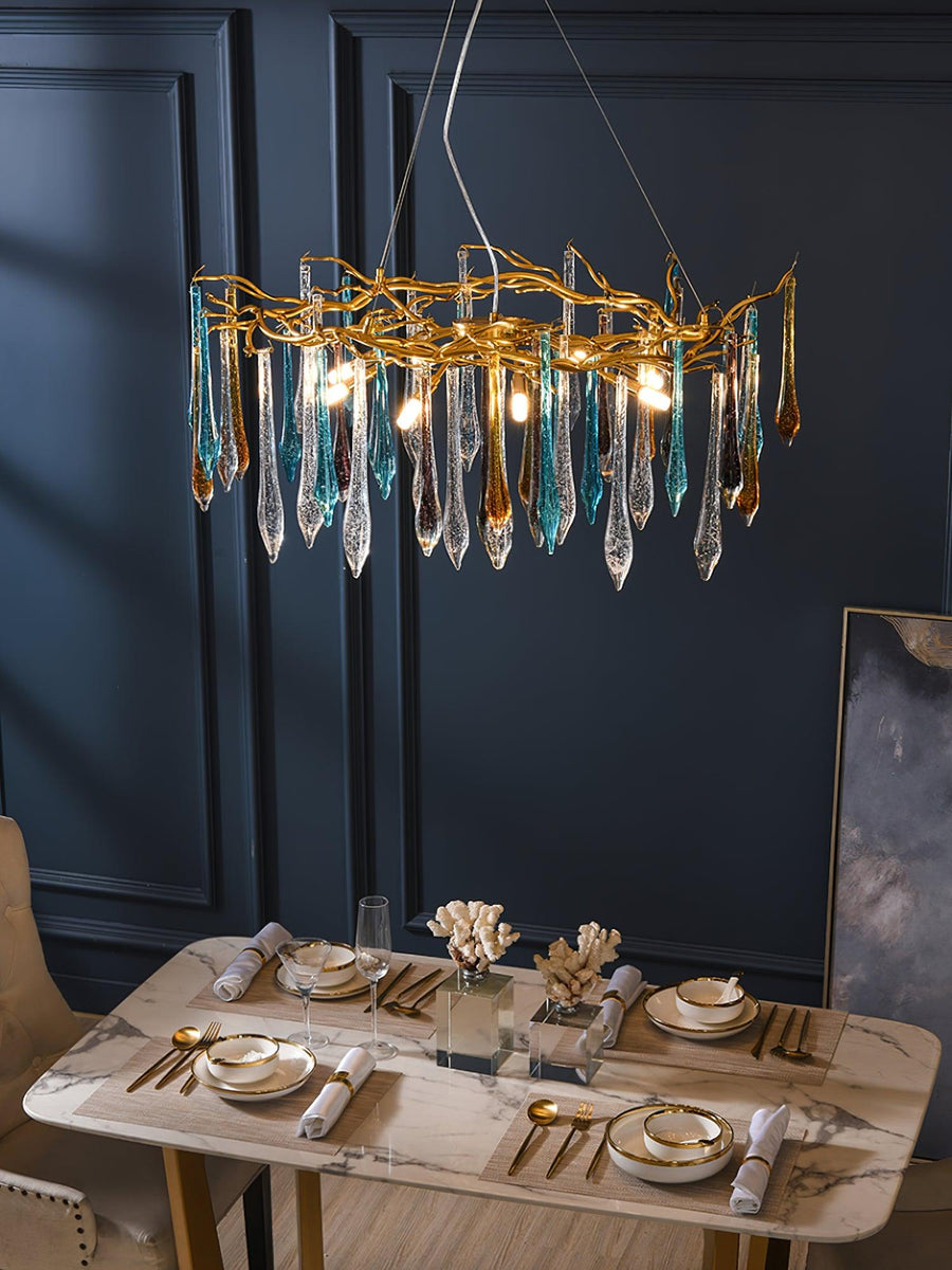 Lustre Canopus en verre et fer – vue 5