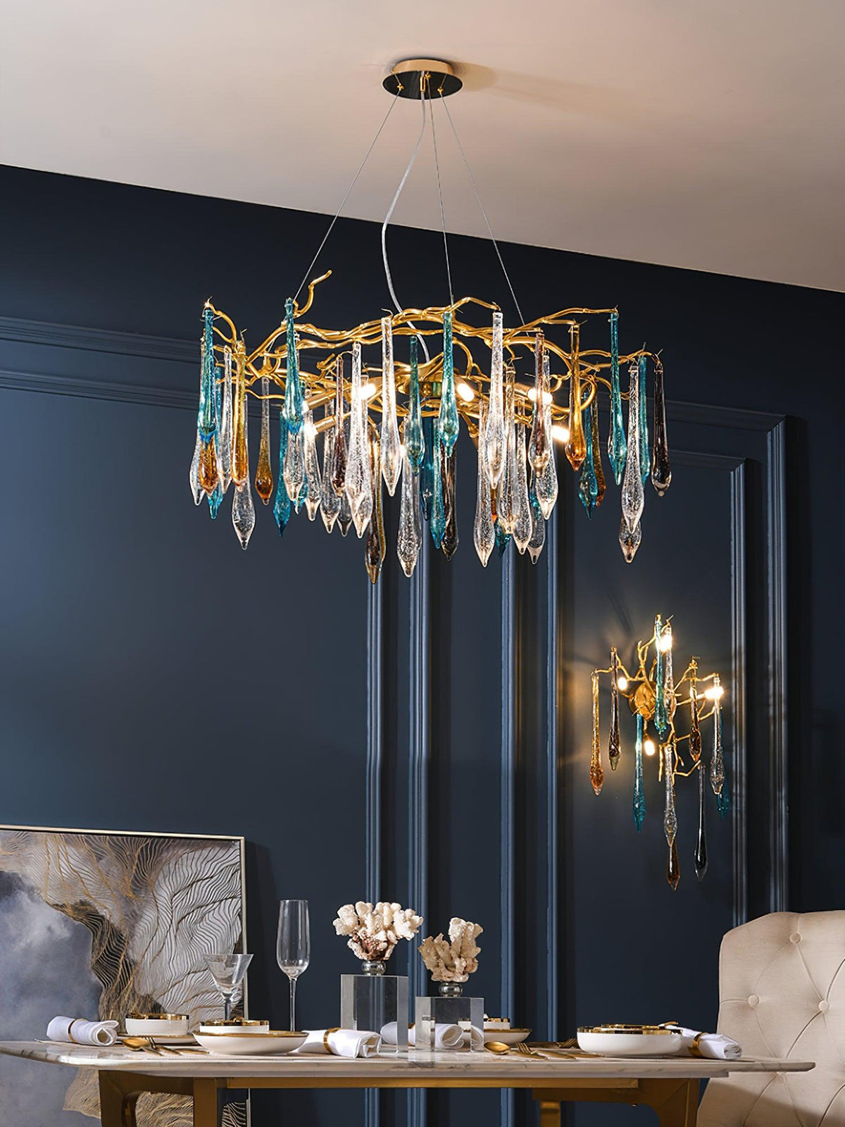 Lustre Canopus en verre et fer – vue 6