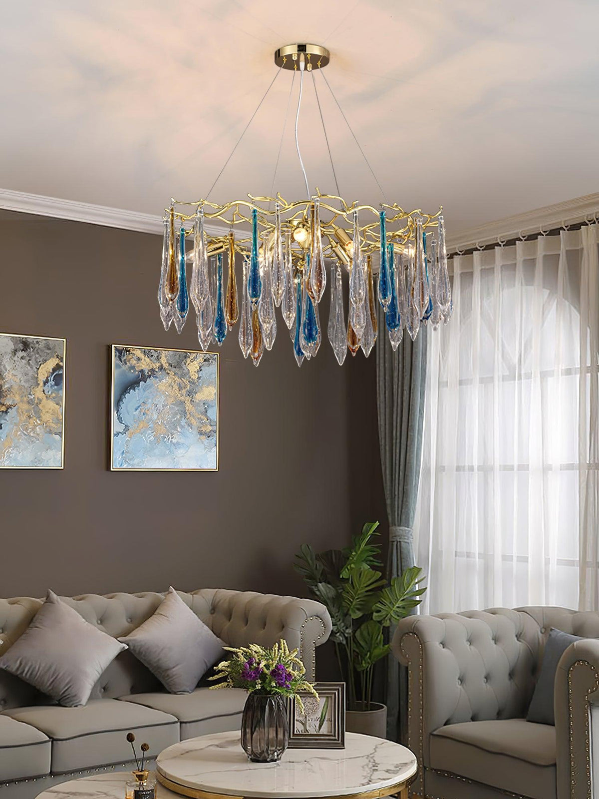 Lustre Canopus en verre et fer – vue 8