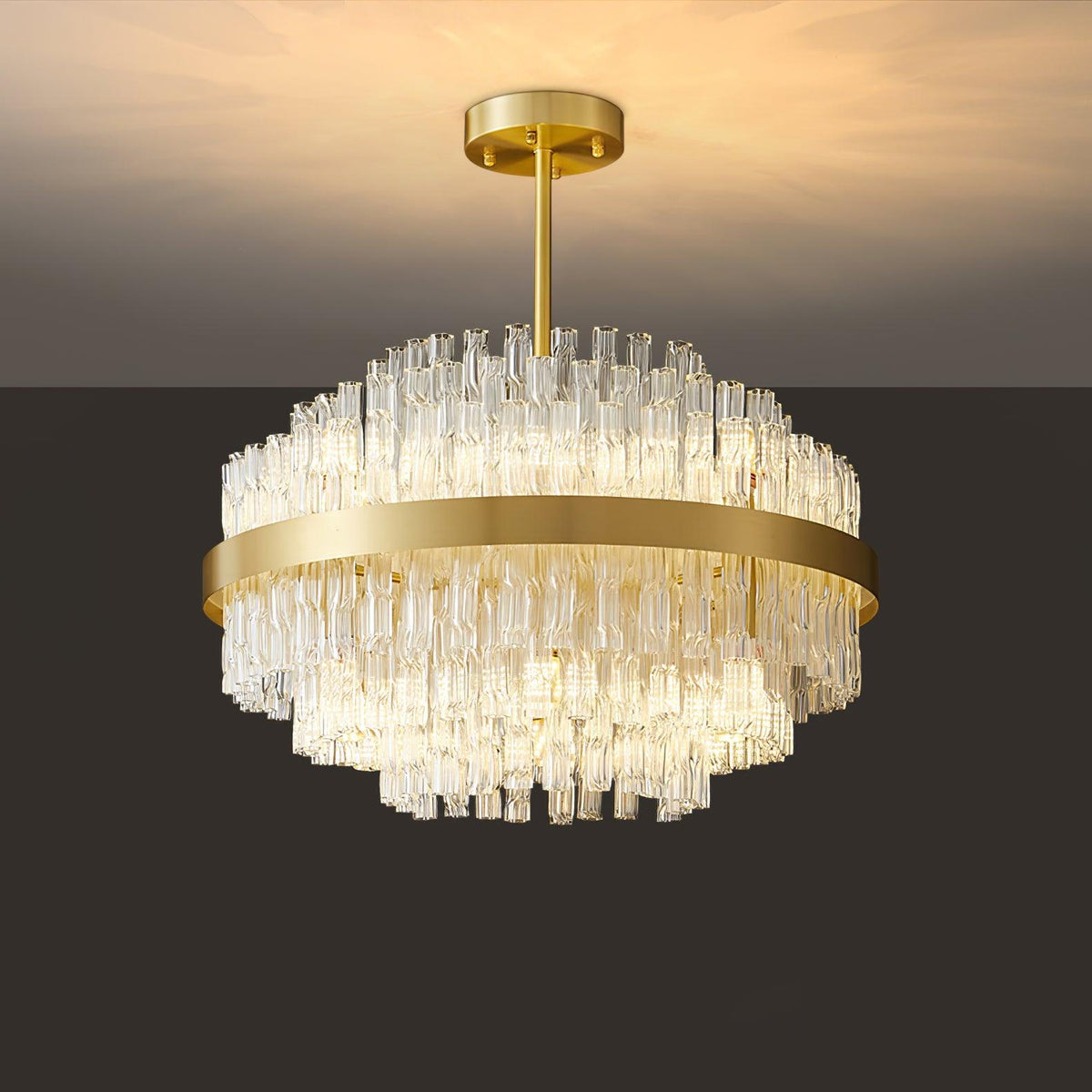 Lustre Hespéride en verre et fer – vue 14