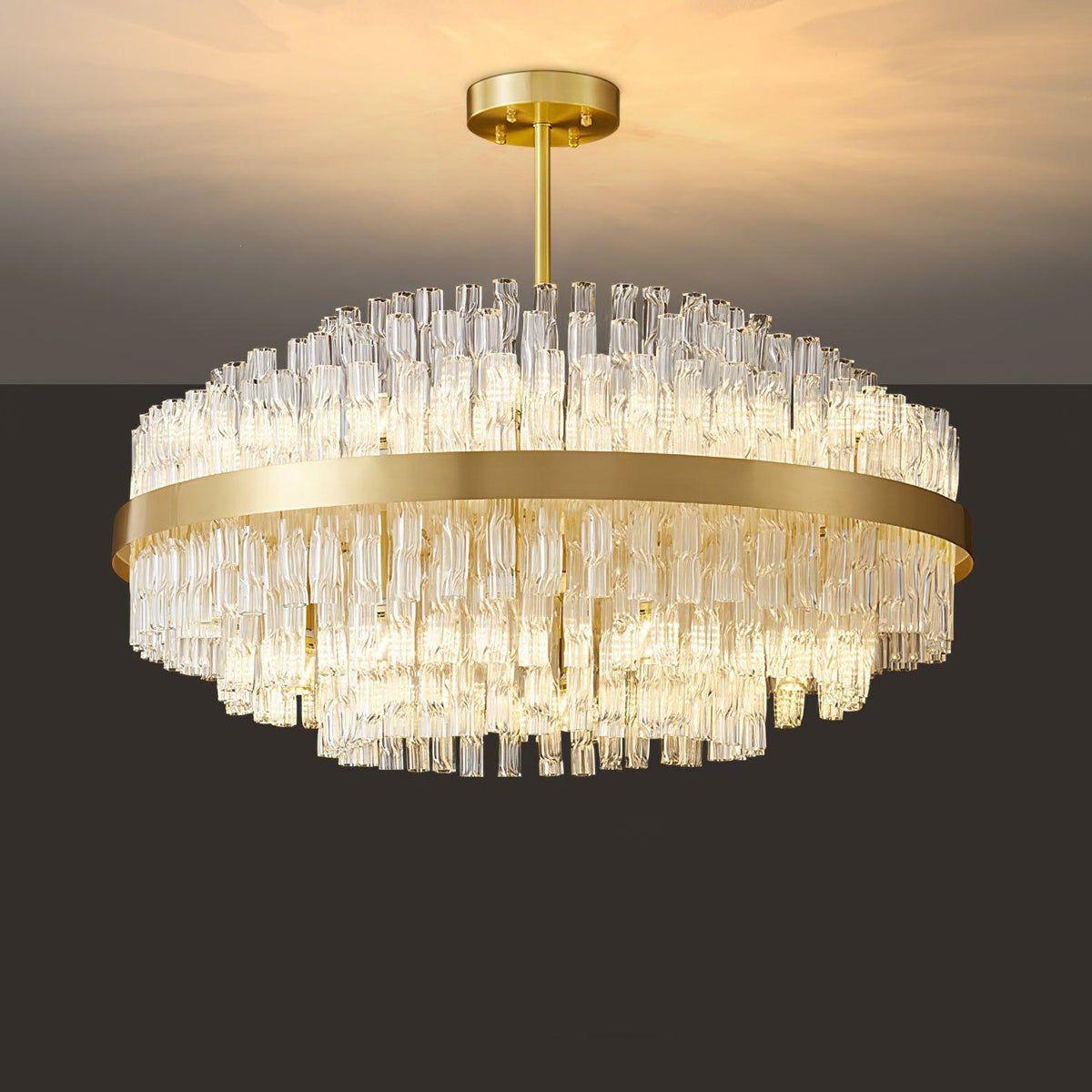 Lustre Hespéride en verre et fer – vue 15
