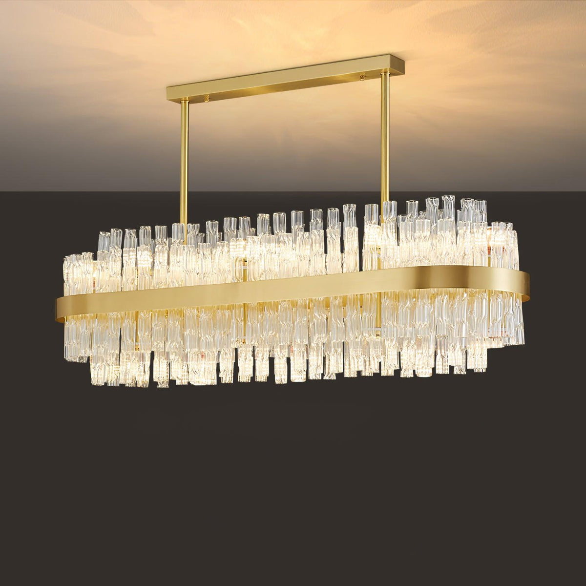 Lustre Hespéride en verre et fer – vue 18