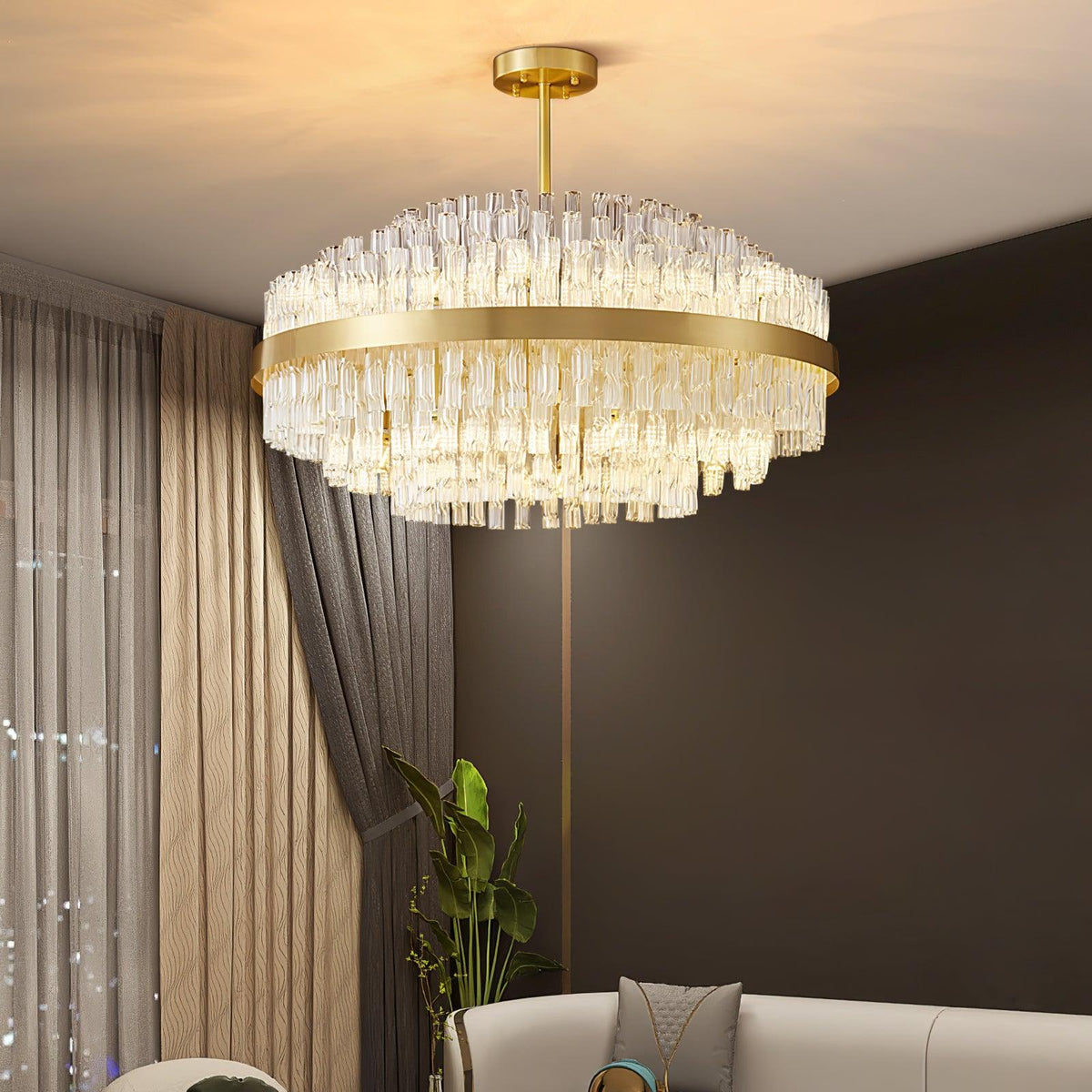 Lustre Hespéride en verre et fer – vue 4