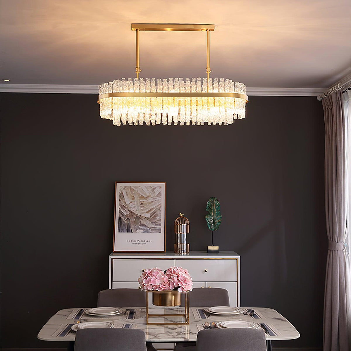 Lustre Hespéride en verre et fer – vue 21