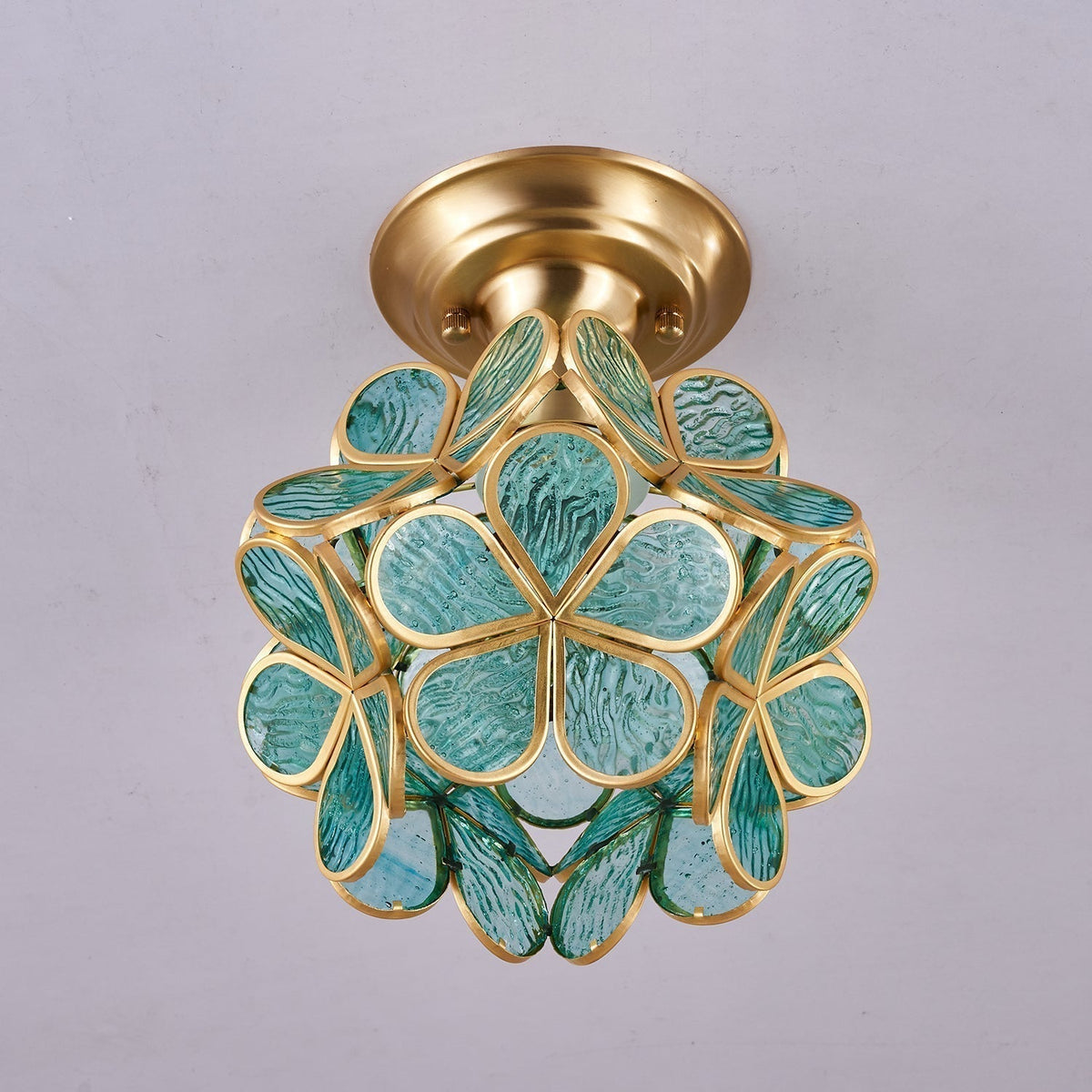 Plafonnier Tessella en verre et laiton – vue 8