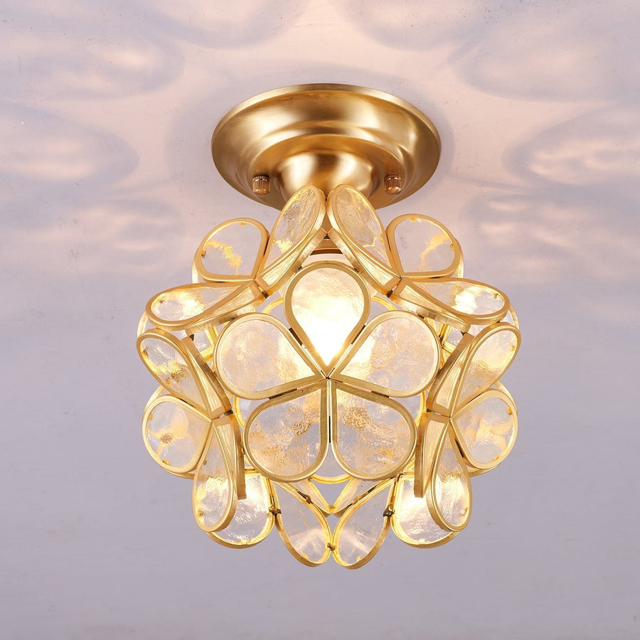 Plafonnier Tessella en verre et laiton – vue 5