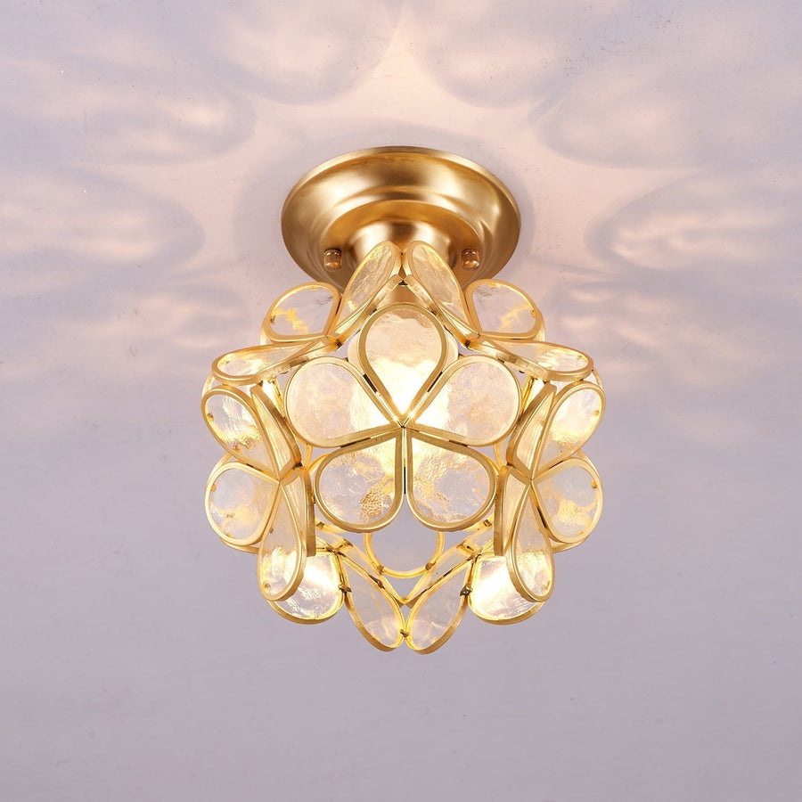 Plafonnier Tessella en verre et laiton – vue 4