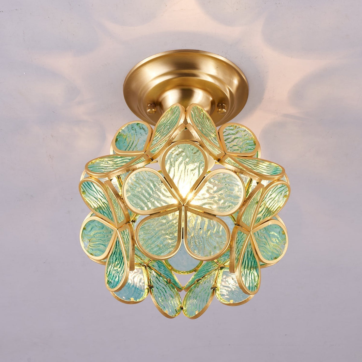 Plafonnier Tessella en verre et laiton – vue 13
