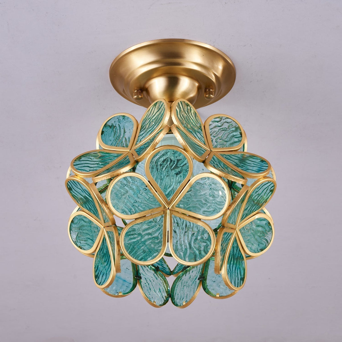 Plafonnier Tessella en verre et laiton – vue 14