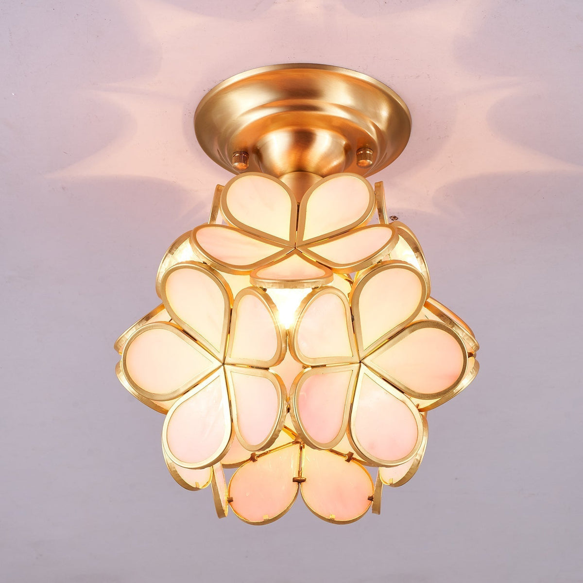 Plafonnier Tessella en verre et laiton – vue 15