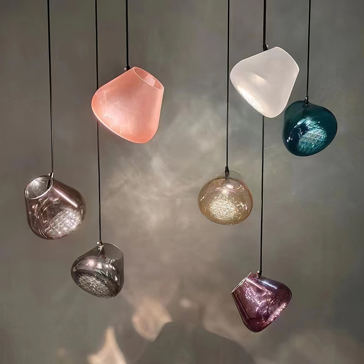 Suspension Florentine en verre et métal – vue 6