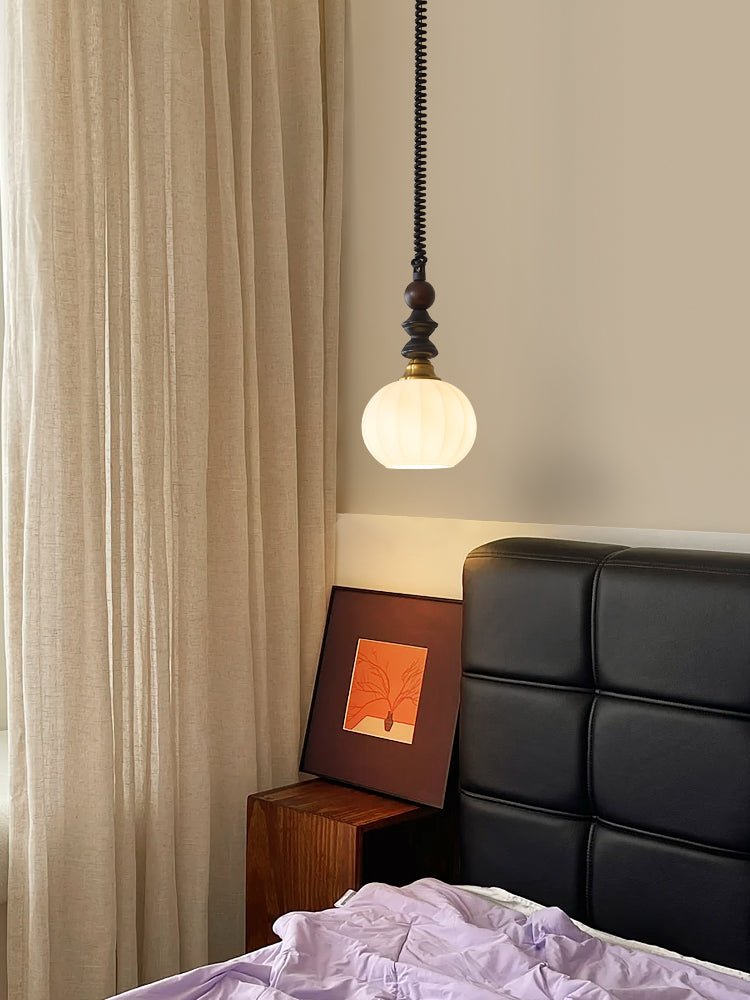 Suspension Margelle en bois et verre – vue 34