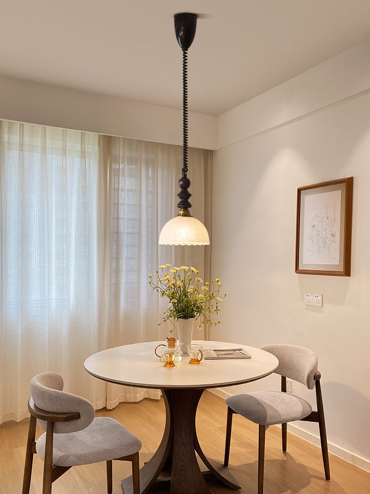 Suspension Margelle en bois et verre – vue 45
