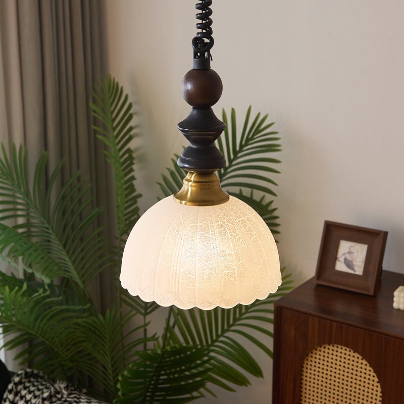 Suspension Margelle en bois et verre – vue 7