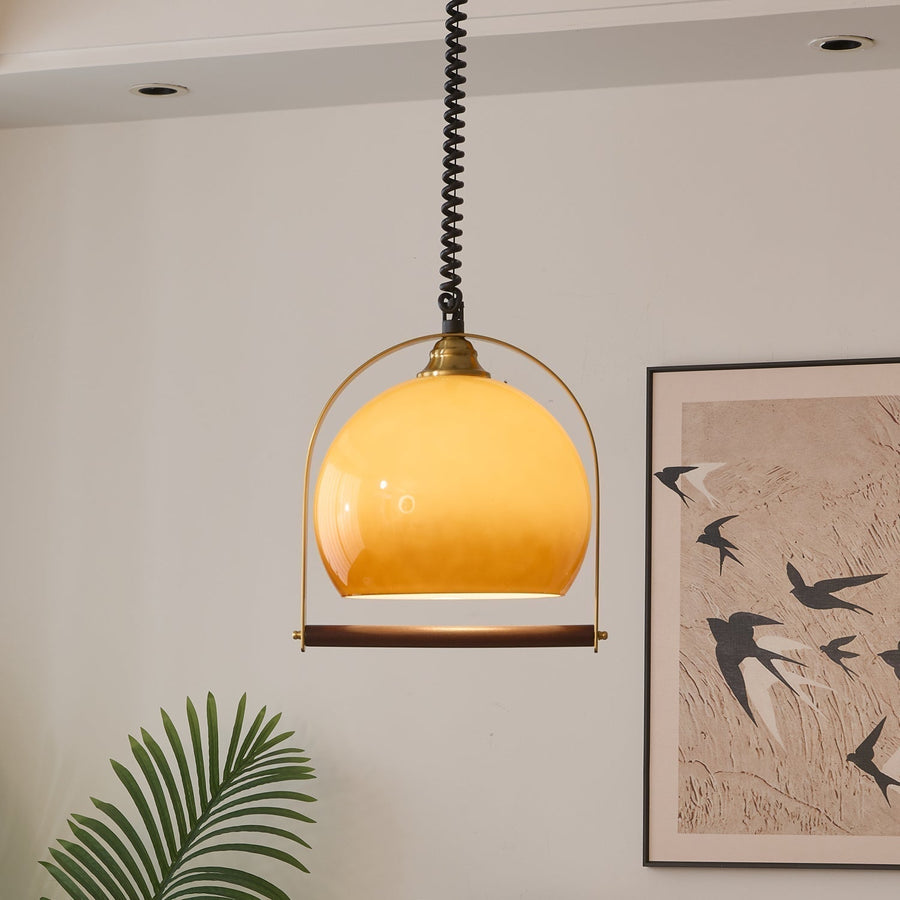 Suspension Margelle en bois et verre – vue 4