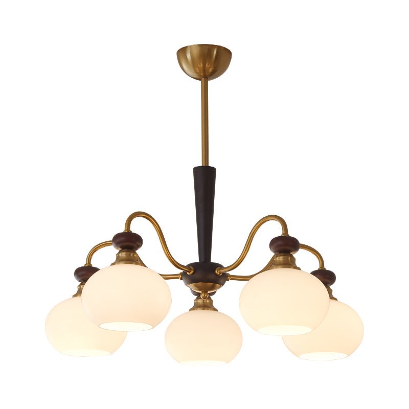 Lustre Hermine en verre et bois – vue 2