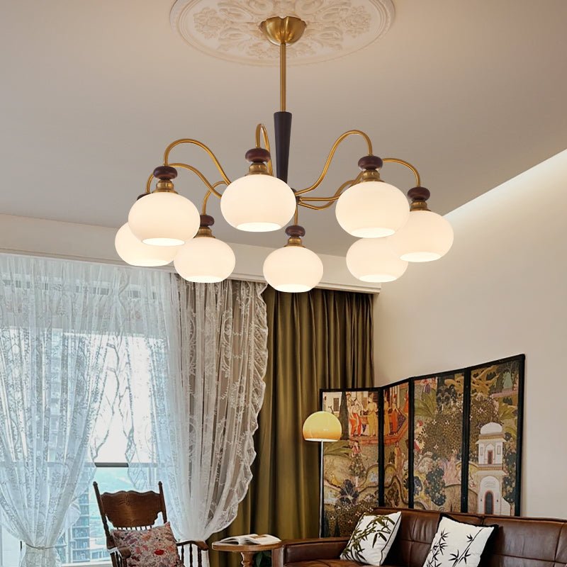 Lustre Hermine en verre et bois – vue 15