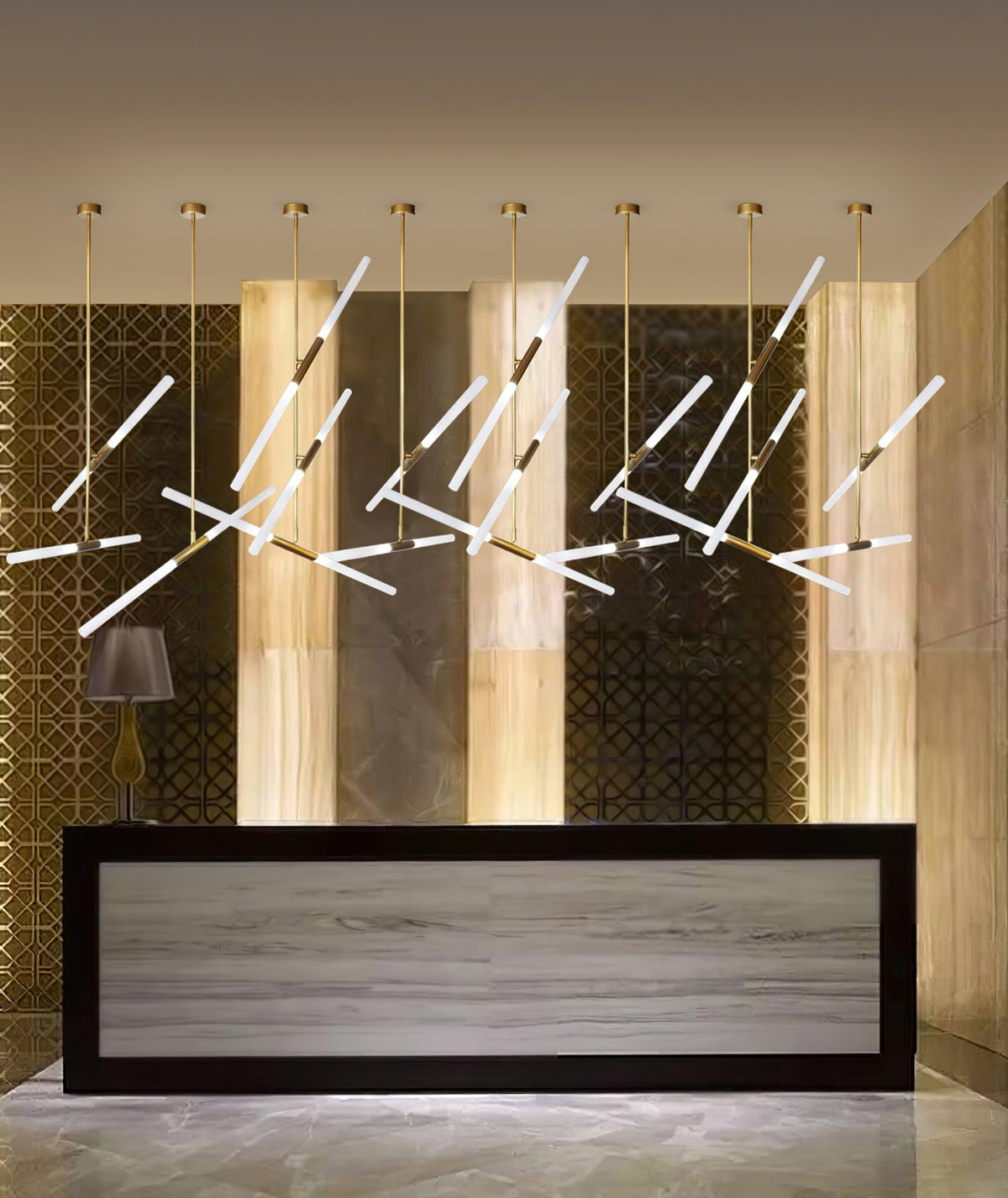 Suspension Renoncule en verre et aluminium – vue 40
