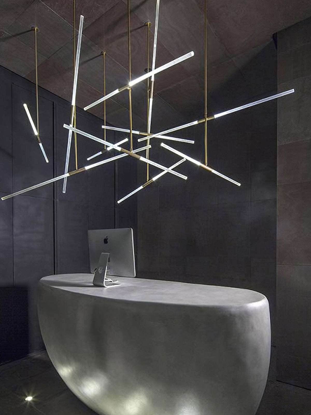 Suspension Renoncule en verre et aluminium – vue 8