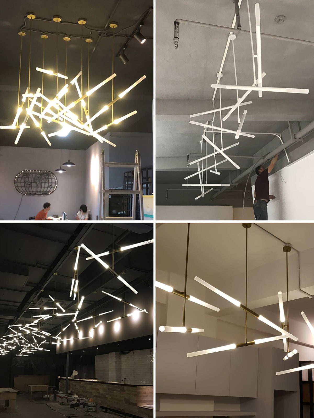 Suspension Renoncule en verre et aluminium – vue 13